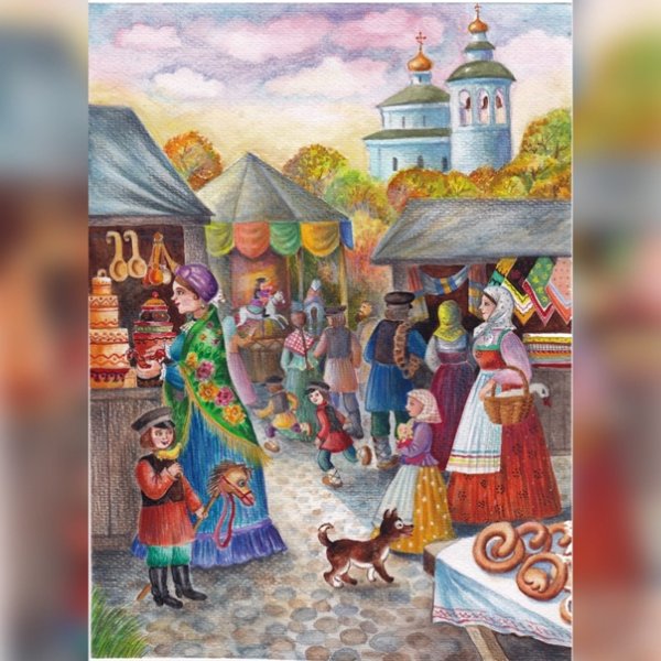 Иллюстрация о ярмарочных гуляний