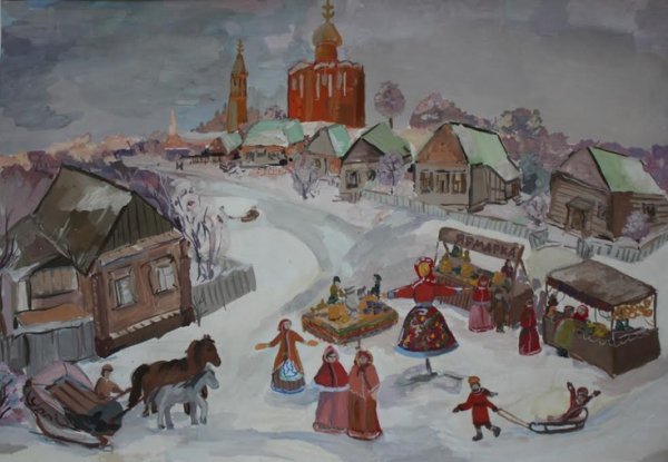 Ярмарочные гуляния рисунок