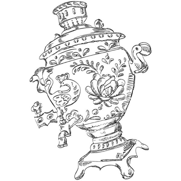 Самовар раскраска