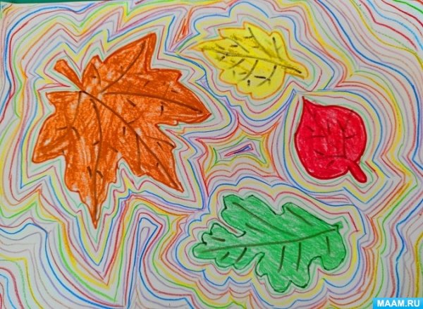 «Осенние листья» (Отпечатки листьев) дети