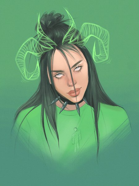 Билли Айлиш в зеленом