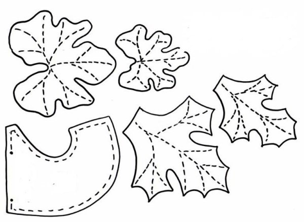 Лист тыквы трафарет