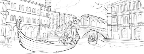 Венеция рисунок карандашом