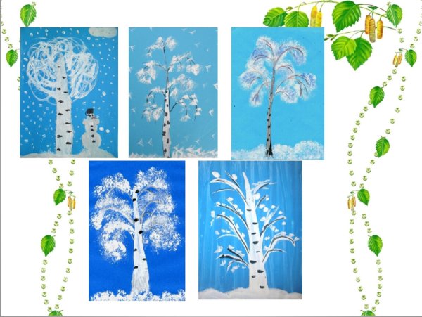 Рисунок к стиху береза Есенина