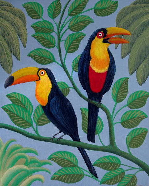 Экзотические птицы живопись