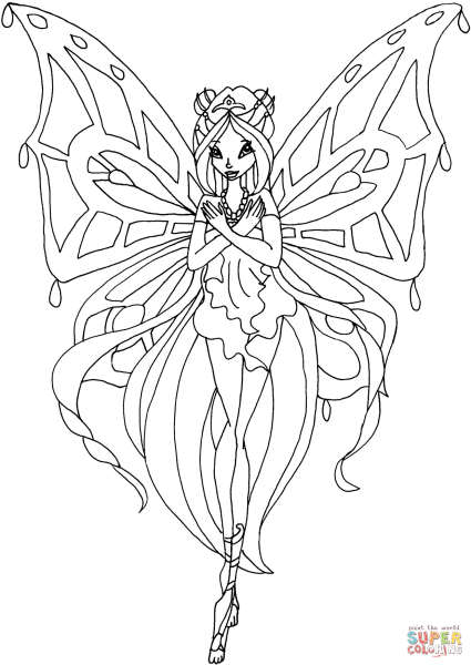 Раскраска Винкс Флора