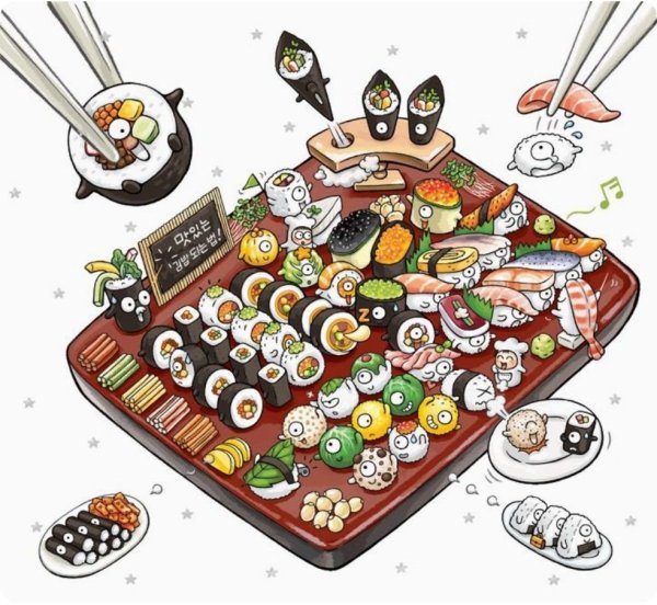 Японские блюда нарисовать