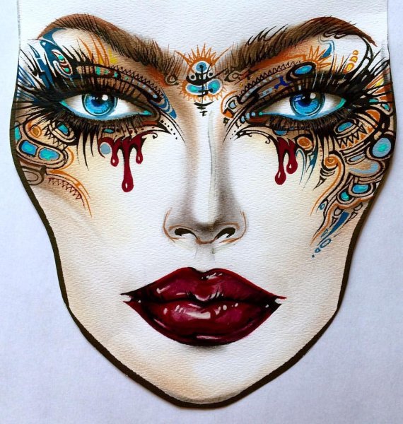 Фантазийный макияж эскиз