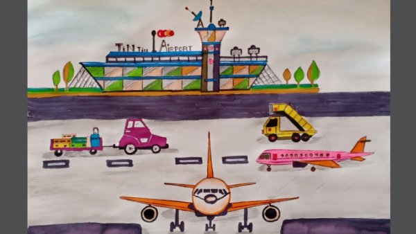 Детские рисунки аэропорта