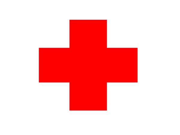 Красный крест на белом фоне