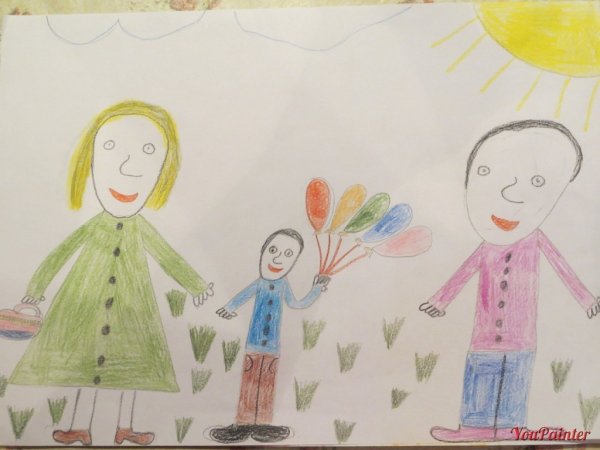 Детские рисунки семьи