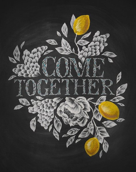 Рисунки мелом на доске