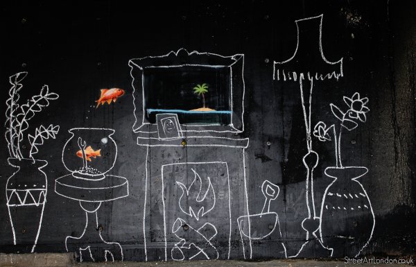 Рисунки мелом на доске