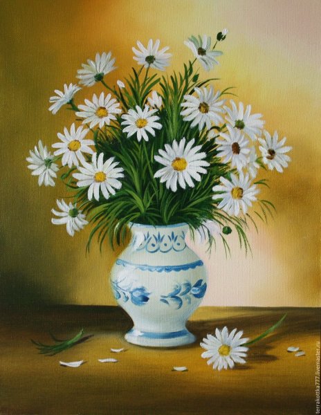 Ромашки в вазе