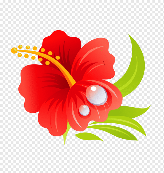 Яркие векторные цветы красные