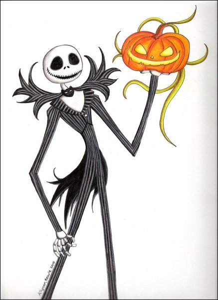 Джек Скеллингтон с тыквой