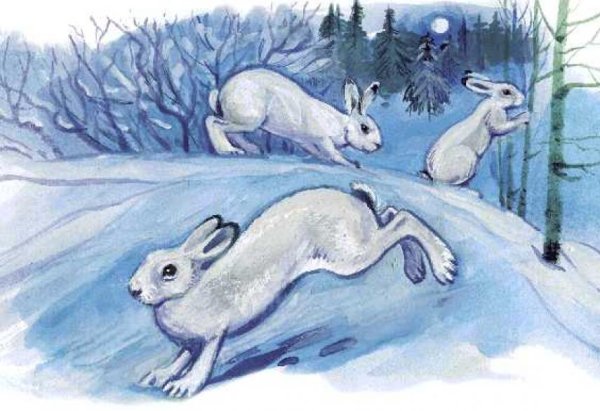 Картина зайцы п Меньшиковой