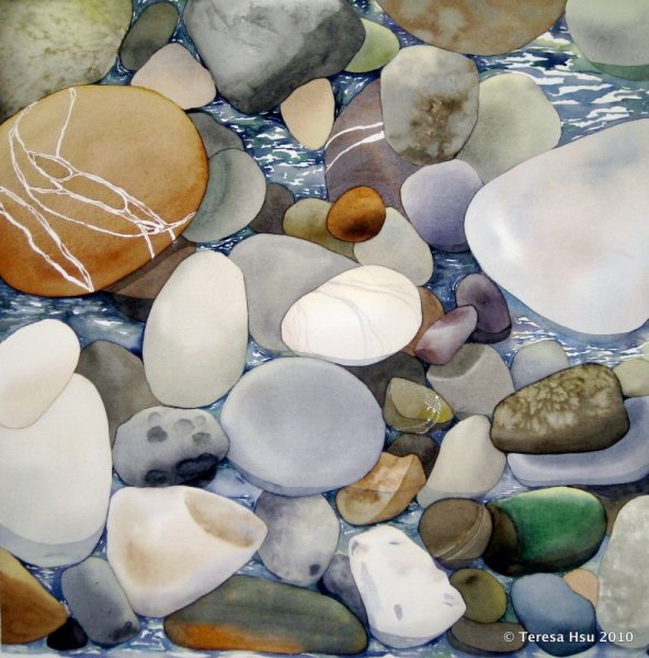 Морские камушки в живописи