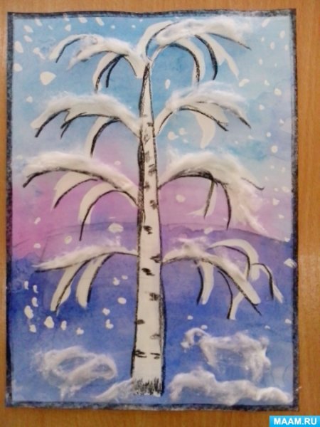 Рисование белая береза
