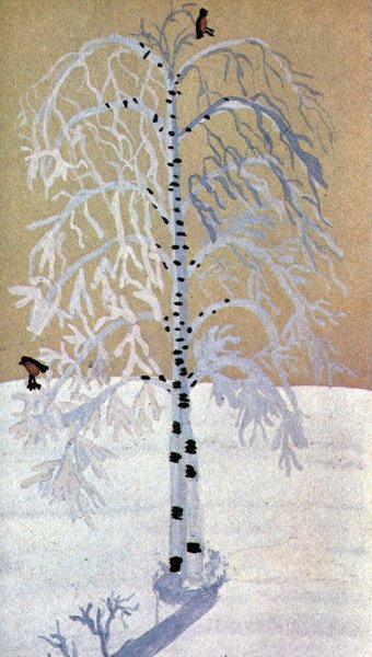 Рисование зимних деревьев