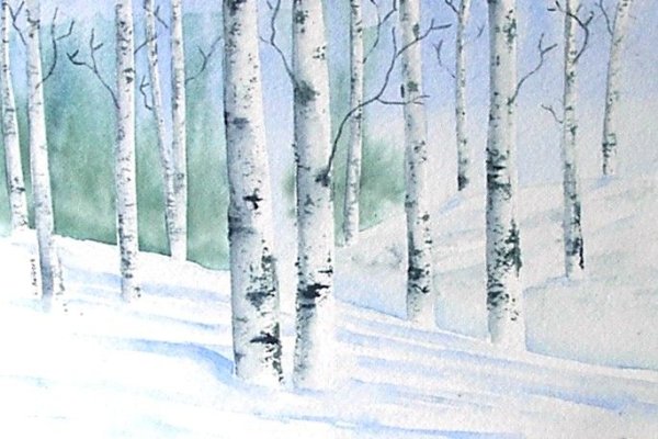 Рисование зимнего дерева с малышами