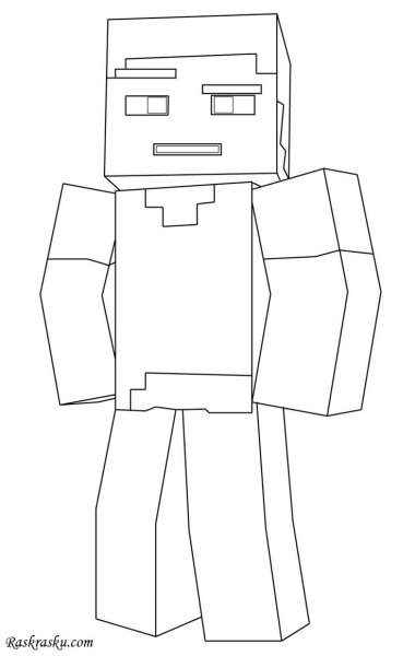 Раскраска лего майнкрафт Стив