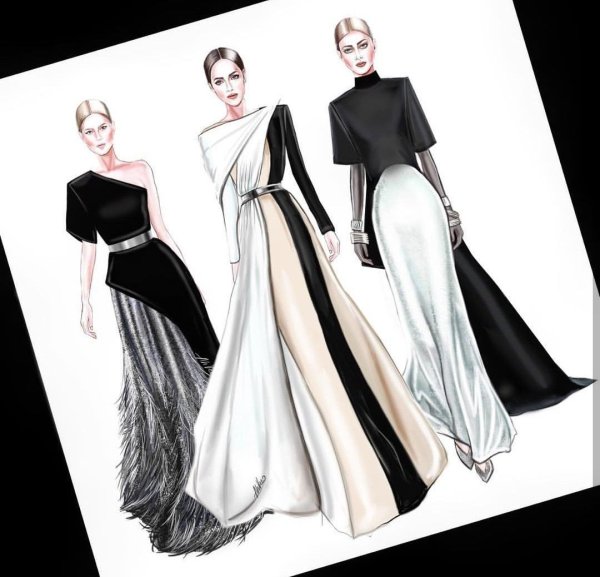 Эскизы одежды дизайнеров