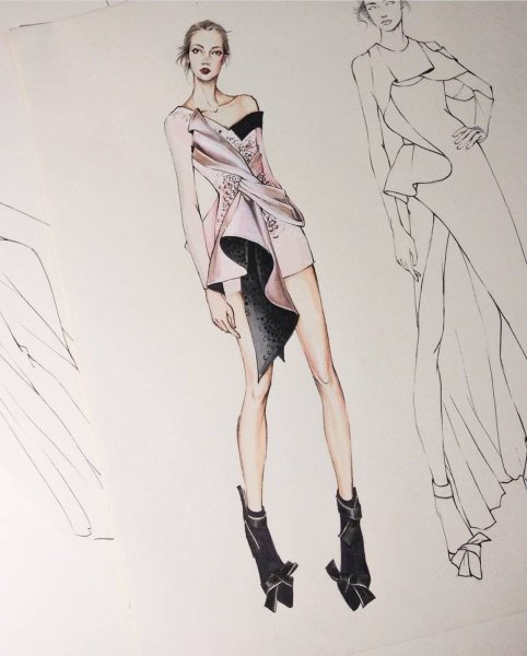 Эскизы одежды дизайнеров