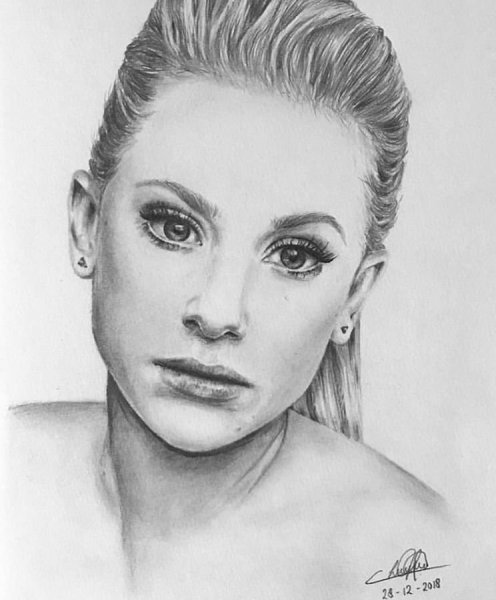 Энн Хэтэуэй портрет карандашом