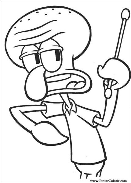 Раскраска губка Боб Сквидвард