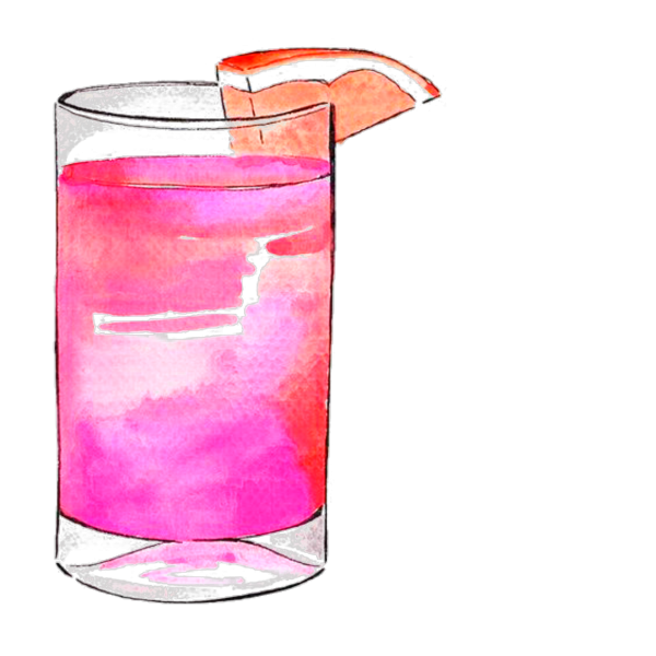 Стакан с розовой водой