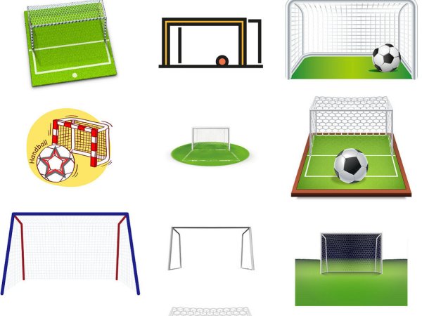 Нарисовать футбольное поле с воротами