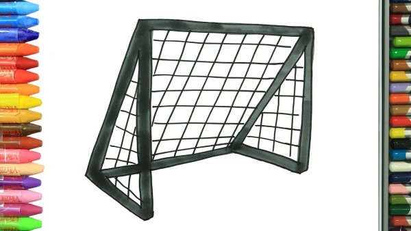 Футбольные ворота карандашом