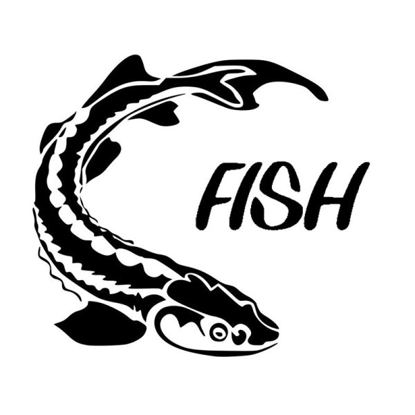 Осетр трафарет