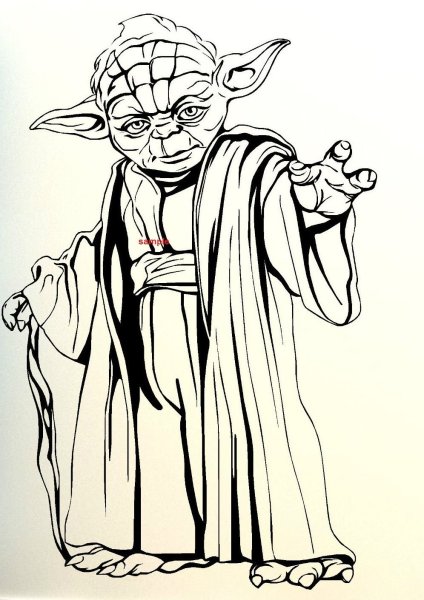 Раскраска Звёздные войны маленький йода