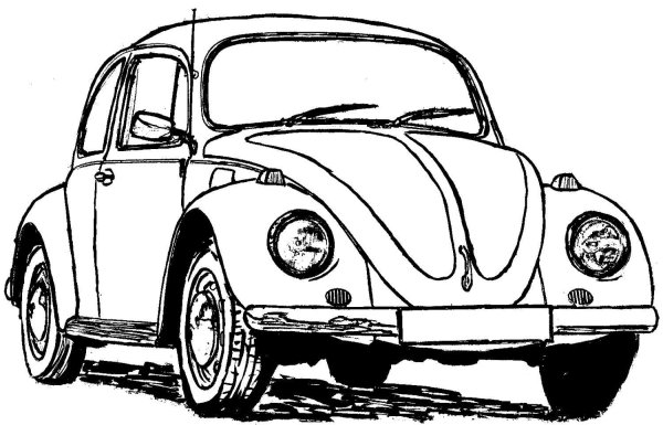 Раскраска Volkswagen Beetle