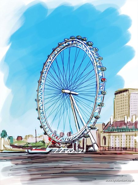 Лесо обозркоения London Eye naricovat