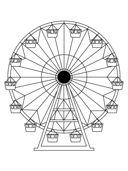 Колесо обозрения раскраска