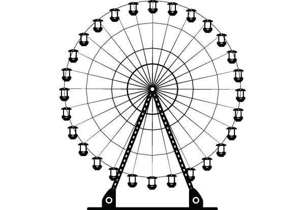 Колесо обозрения Лондон вектор