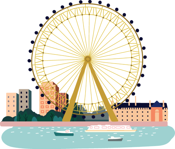 Колесо обозрения нарисовать