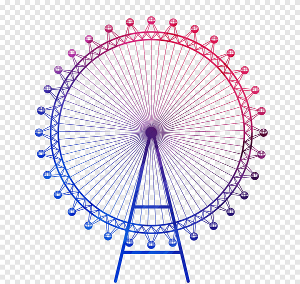 Колесо обозрения акварель