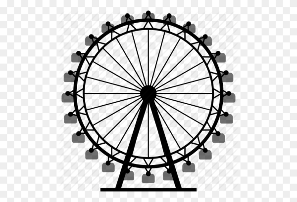 Колесо обозрения для детей на прозрачном фоне