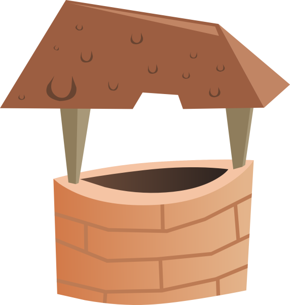 Колодец на белом фоне для детей