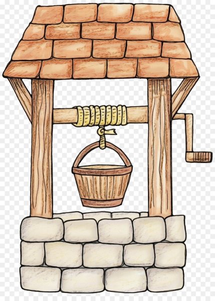 Колодец акварелью