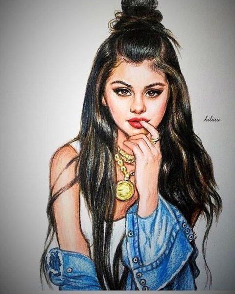 Селена Гомес рисунок