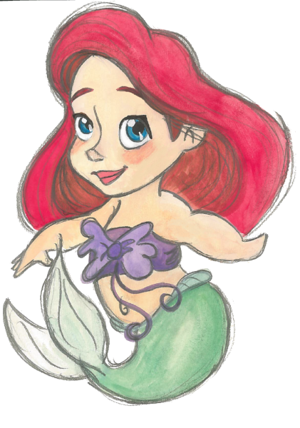 Принцесса Ариэль для срисовки