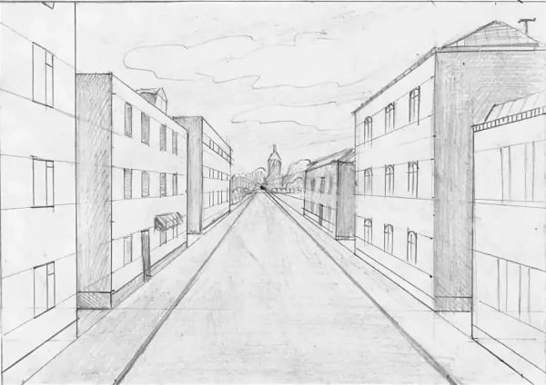 Рисование городского пейзажа