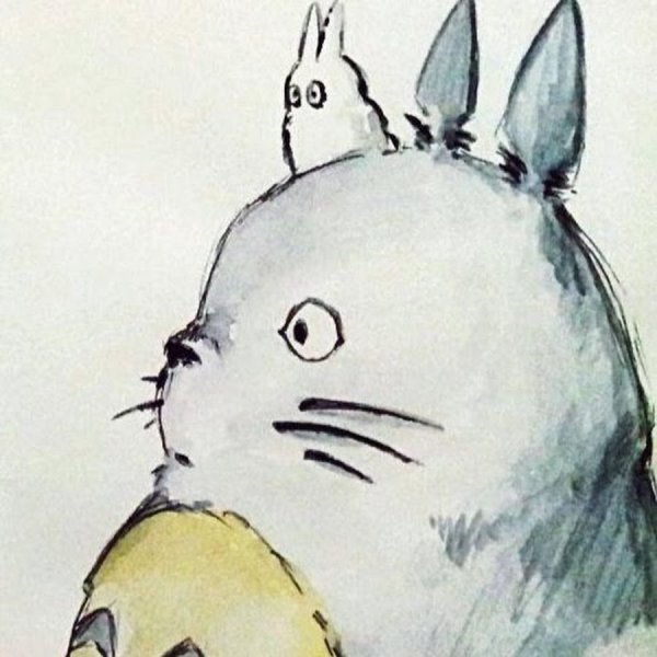 Мой сосед Тоторо акварель