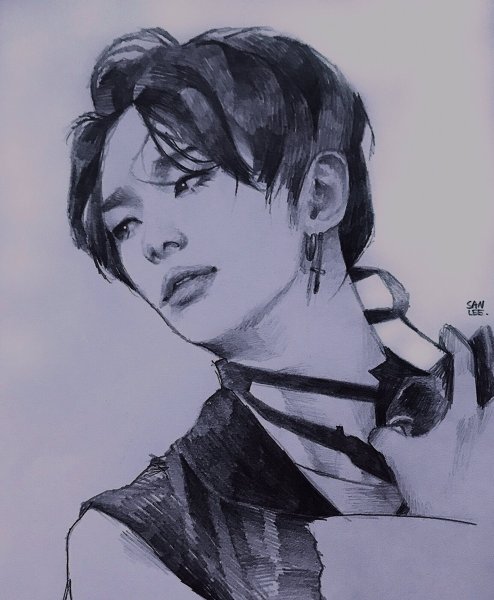 Хёнджин Stray Kids рисовать