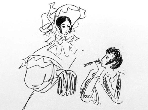 Рисунки Нади Рушевой Пушкин